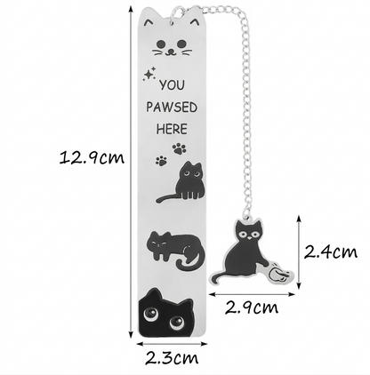 Marcador de paginas gatito negro.